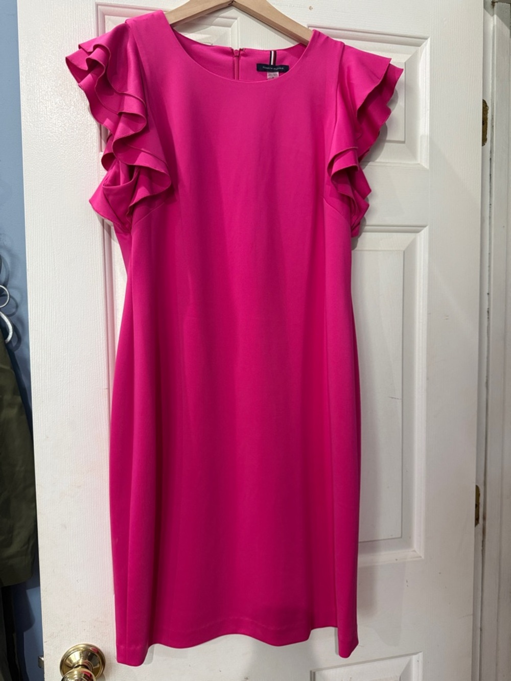 Tommy Hilfiger Fuchsia Ruffle Sleeve Mini Dress